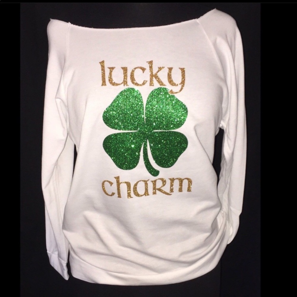 NWT 4 Leaf Clover Off Shoulder Sweater